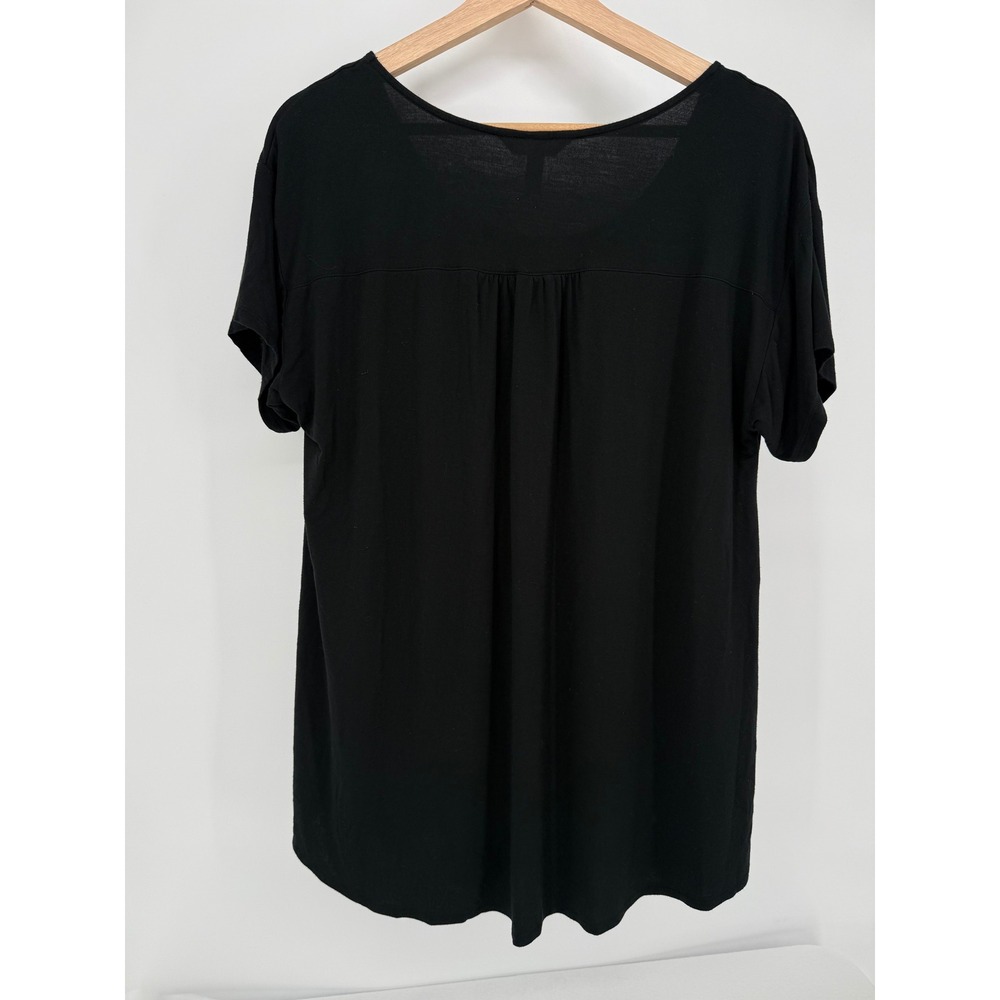 Soma Pajama Top Womens Medium Black Short Sleeve Scoop Neck Loungewear Top - Picture 3 of 5